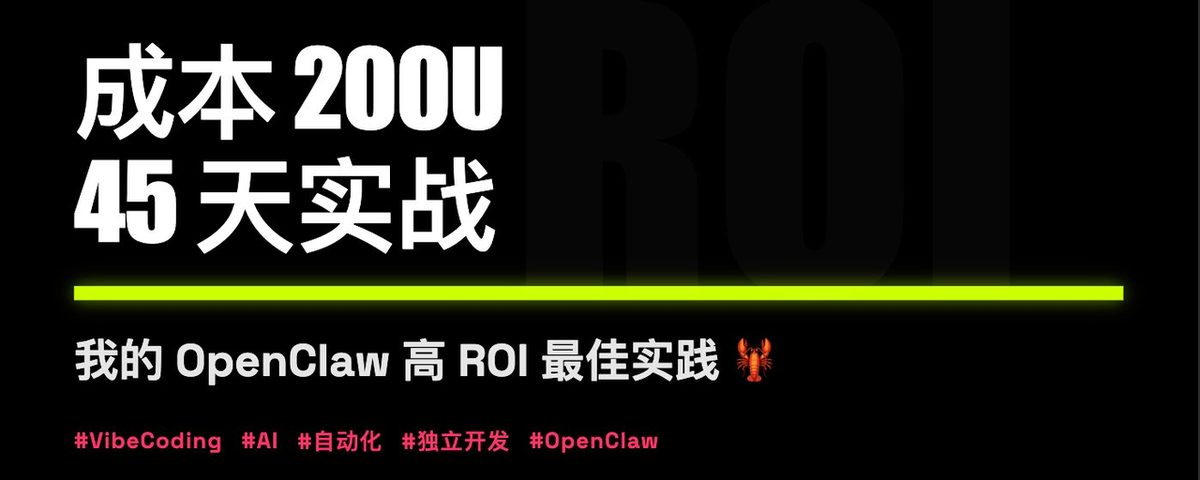 图片[1]-💰成本 200U，45 天实战：我的 #OpenClaw 高 ROI 最佳实践🦞-环球搭子